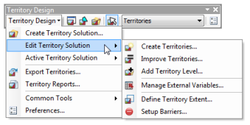 Territory Design toolbar