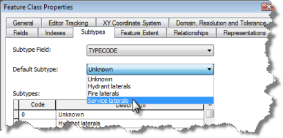 Choose Service laterals as default subtype