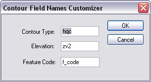 Contour Field Names Customizer dialog box