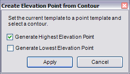 Create Elevation Point from Contour dialog box