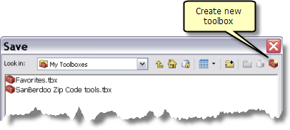 Create new toolbox button in Save dialog Create new toolbox button in Save dialog