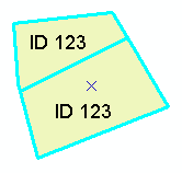 Result of splitting the polygon: two features are created Result of splitting the polygon: two features are created