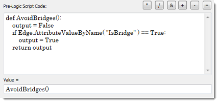 Secuencia de comandos ejemplo de Python para restringir los puentes