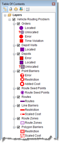 La capa de análisis de problema de generación de rutas para vehículos mostrada en la tabla de contenido