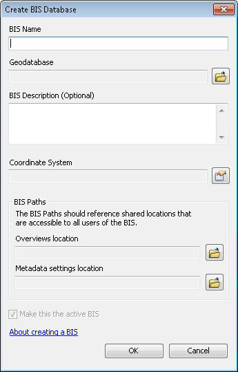 Creating a BIS geodatabaseArcMap Documentación