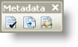La barra de herramientas Metadatos en ArcCatalog