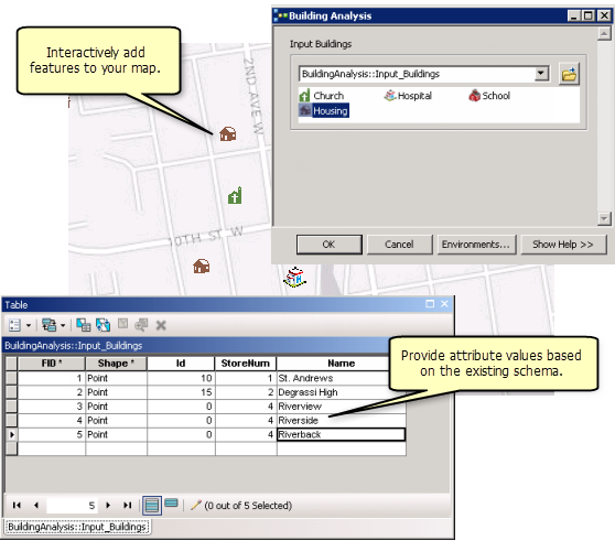 Используйте элемент управления набором объектов для интерактивного задания входных данных для модели