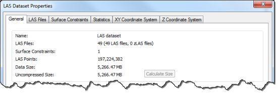 Диалоговое окно Свойства набора данных LAS (LAS Dataset Properties)