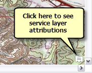 Показать атрибутивную информацию об источниках данных сервисных слоев на карт