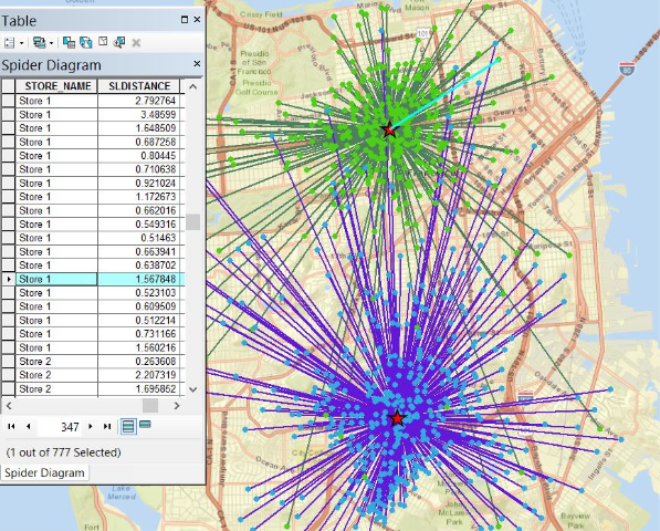 create spider diagram (desire lines)