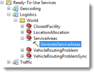 How to open the GenerateServiceAreas service How to open the GenerateServiceAreas service