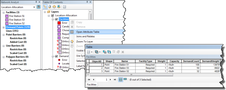 Opening the attribute table