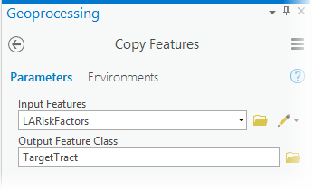 Copy Features tool parameters