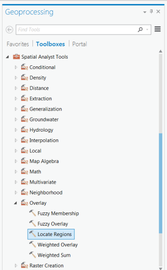 Browsing to the Locate Regions tool