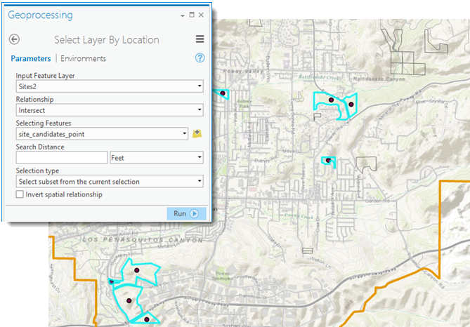 Select the points with the site polygons