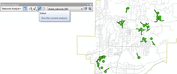 Using Solve on the Network Analyst toolbar