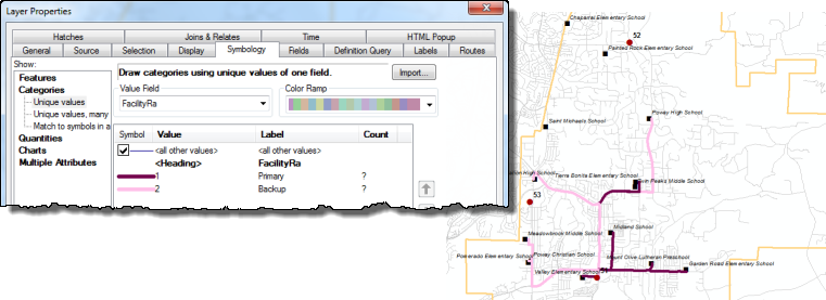 Dialog to symbolize the layer