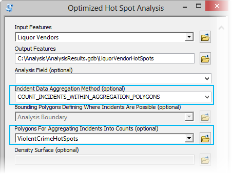 Optimized Hot Spot Analysis of liquor vendors
