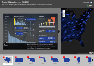 Web map application for tornadoes across the United States