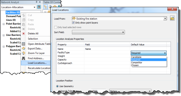 Loading locations using Network Analyst