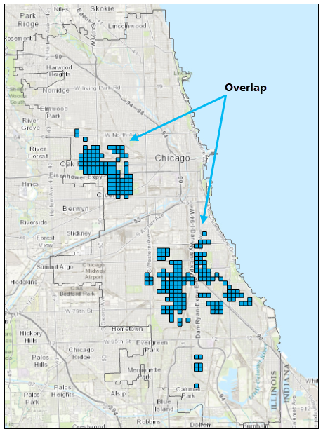 Overlap of unemployment hot spots with consecutive, persistent and intensifying violent crime trends