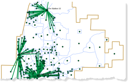 The location-allocation output