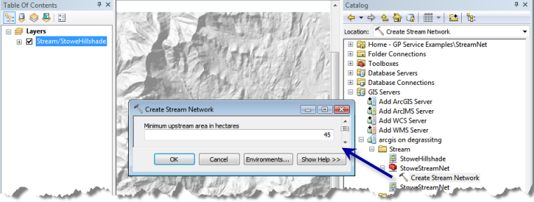 ArcMap vor dem Ausführen des Service