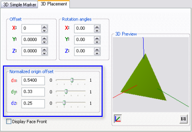 Legen Sie für den Ursprung eines 3D-Symbols einen anderen als den Standardwert fest. z. B. die Basis oder oben statt des Mittelpunkts.