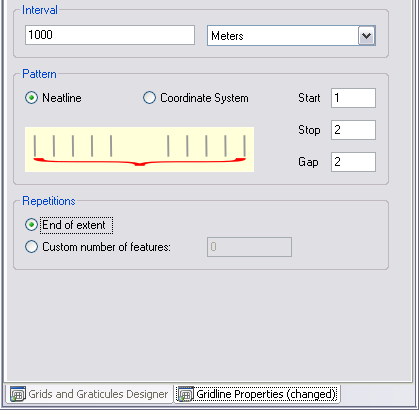 Pattern for gridline based on neatline