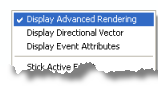Auswählen von "Erweitertes Rendering anzeigen" im Kontextmenü des Werkzeugs 'Schrittweise durch Spuren navigieren'