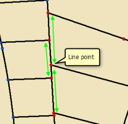 Zusammengeführte Liniensegmente mit Linienpunkten