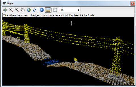 Fenster "3D-Ansicht" mit LIDAR-Luftbilddaten