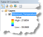 Maximal- und Mindestwerte des Layers "Minimum_Temperature" Maximal- und Mindestwerte des Layers "Minimum_Temperature"