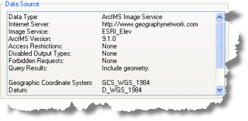 Datenquelle für ArcIMS-Image-Service