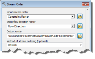 Parameter von "Stream Order"