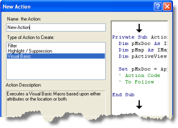 Auswählen der Visual Basic-Aktion