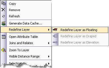 Neudefinieren von Daten als Floating-Layer in ArcGlobe