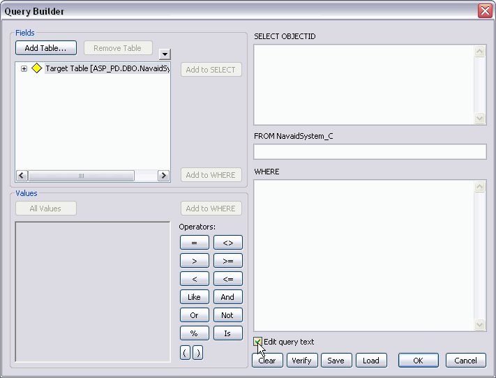 Query Builder dialog box