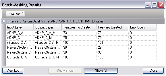 Batch Masking Results dialog box