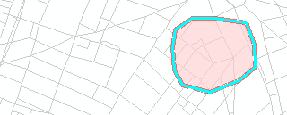 Die Polygon-Barriere wird in den Standort der Grafik verschoben, und die Grafik wird gelöscht.