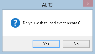 Click Yes to load event records