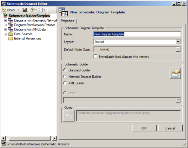 New Diagram Template CQBBuilder initial properties page