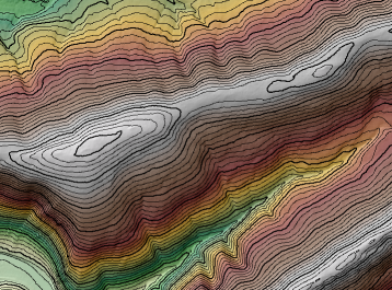 Beispiel für in ArcMap erstellte Konturlinien