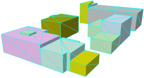 Viele Polygon-Layer für Unternehmen vor der Vereinigung.
