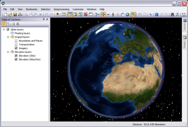 ArcGlobe-3D-Visualisierungsoberfläche