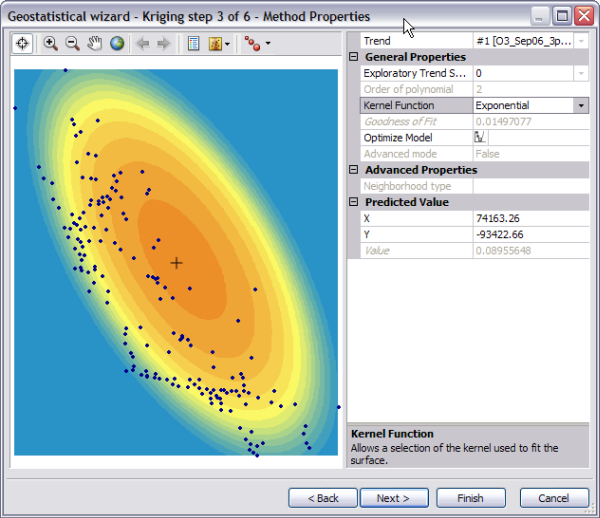 Geostatistical wizard Kriging step 3 of 6—Method Properties dialog box