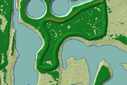 Terrain-Dataset mit umgesetzten Bruchkanten