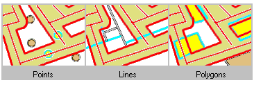 Suchen von Features, die innerhalb einer festgelegten Entfernung von Linien liegen