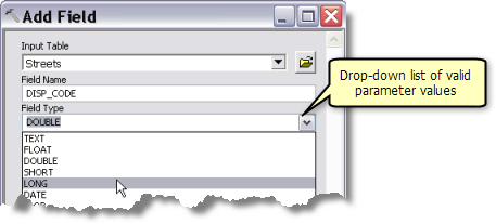 Parameter mit Dropdown-Auswahlliste