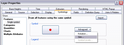 Festlegen der Symbolgröße auf Grundlage eines Feature-Attributs